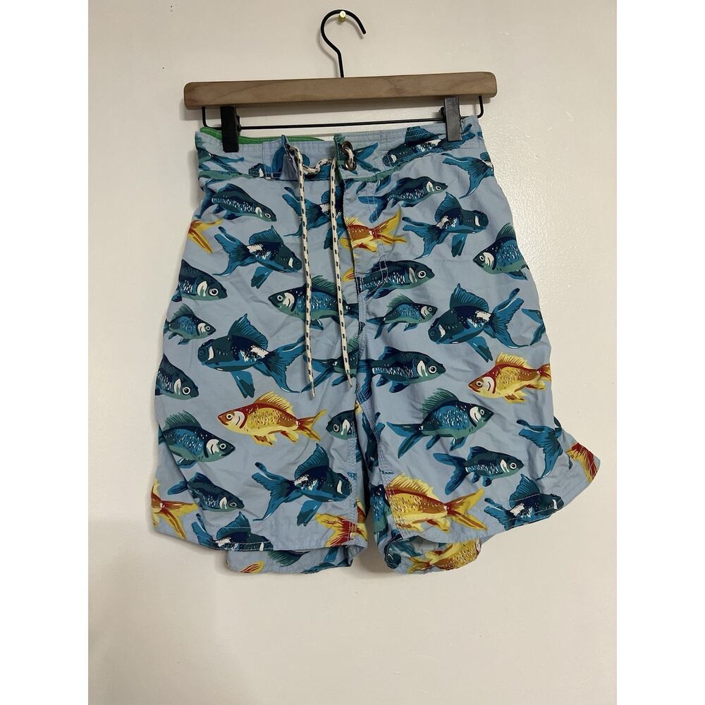 Boden Swim Trunks Men's Fish Print Seal Life pattern Sz 34 Lined